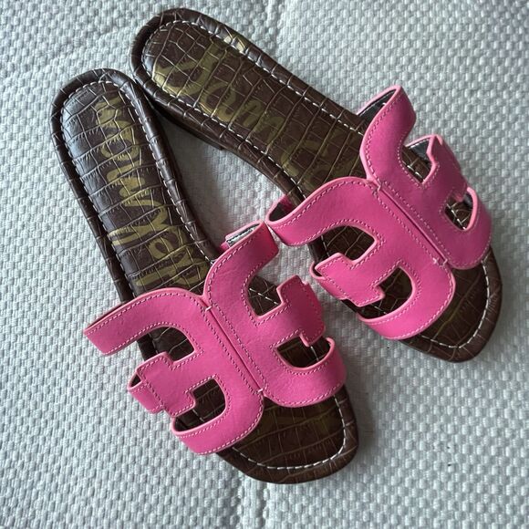 Sam Edelman Bay Flat Sandal Bright Pink Women’s Size 9 - Picture 3 of 9